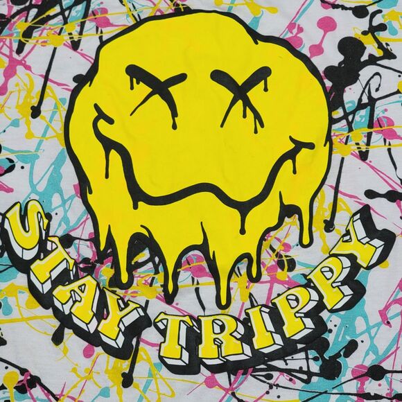 Vibes SS Paint Splatter Tee "Stay Trippy" - Size Medium - Picture 2 of 4